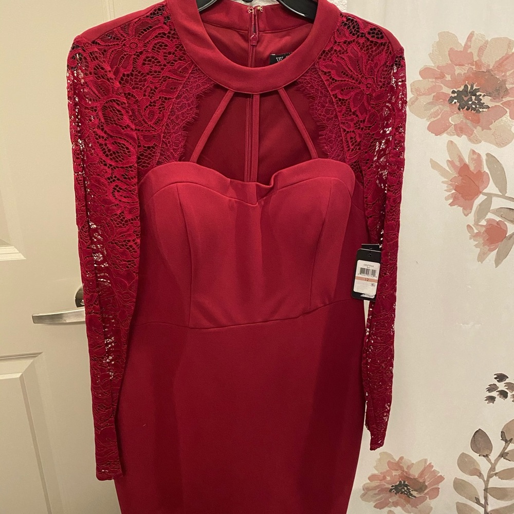 NWT Guess red lace dress size 12